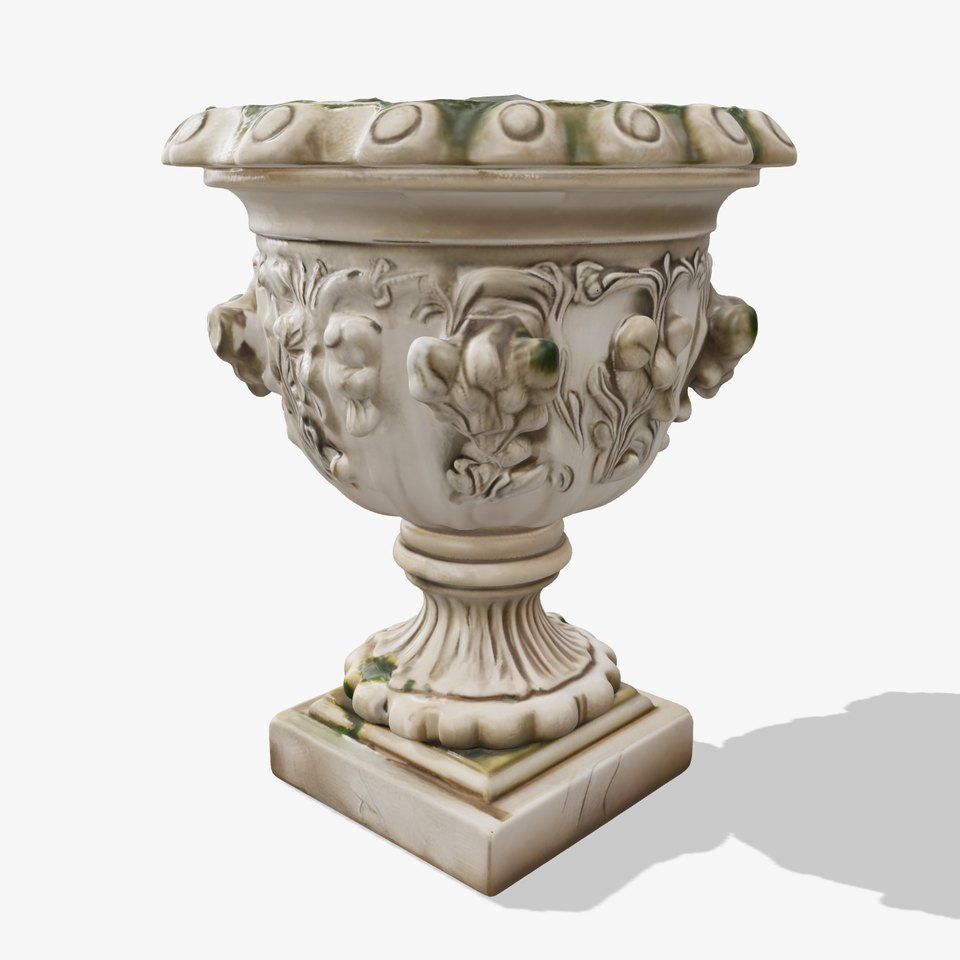 Ornate Stone Planter model pack